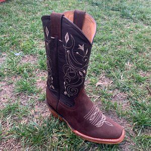 Women's Western Rodeo Cowgirl Boots Cubans heel Botas Vaqueras café 404Brown